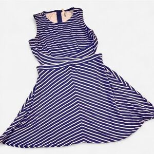 Xhilaration Women’s Navy and White Striped Sleeveless Dress, Side Cutouts, Sz M